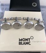 Replica Mont Blanc Classique Silver Mens Cufflinks Round